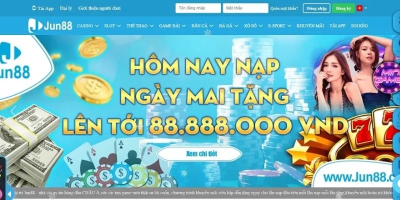 Trang web Jun88 cá độ bóng đá bằng thẻ điện thoại uy tín 6 jun88 casino 4
